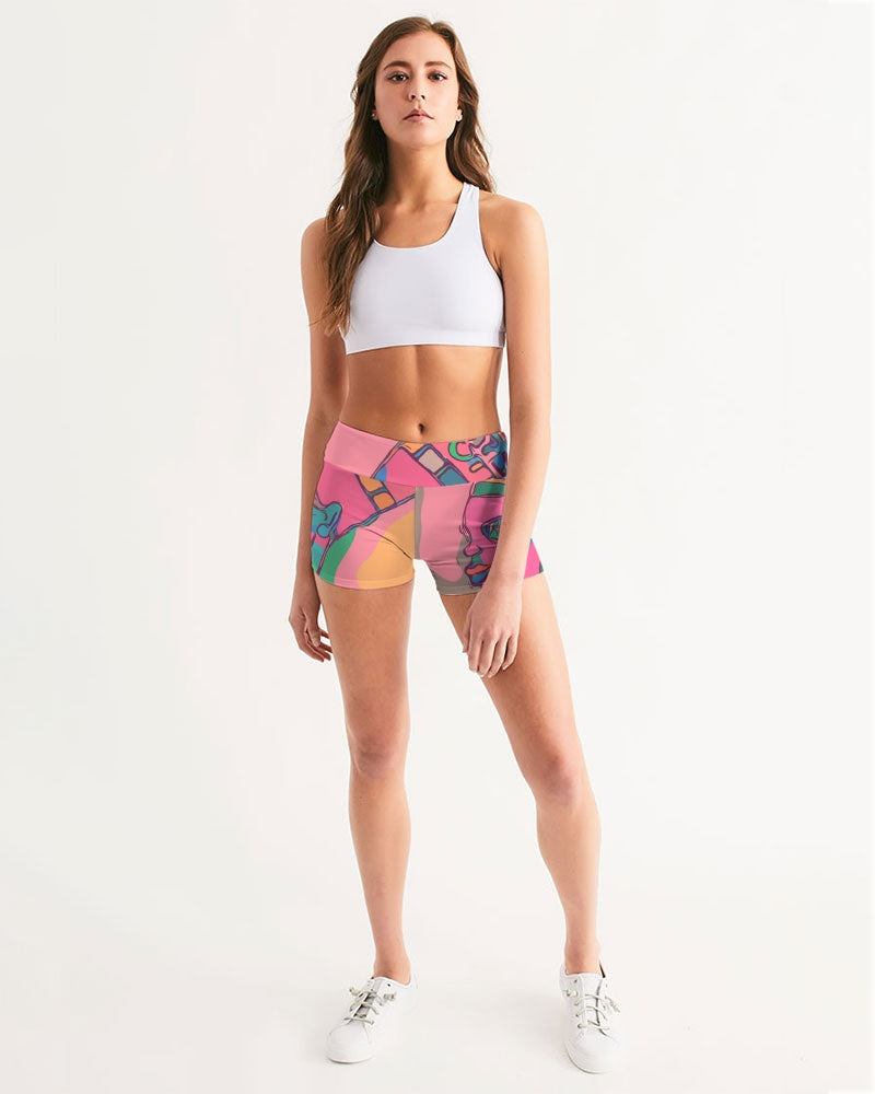 Precious Pink Mid-Rise Yoga Shorts