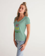 Load image into Gallery viewer, Blue Women&#39;s V-Neck Tee
